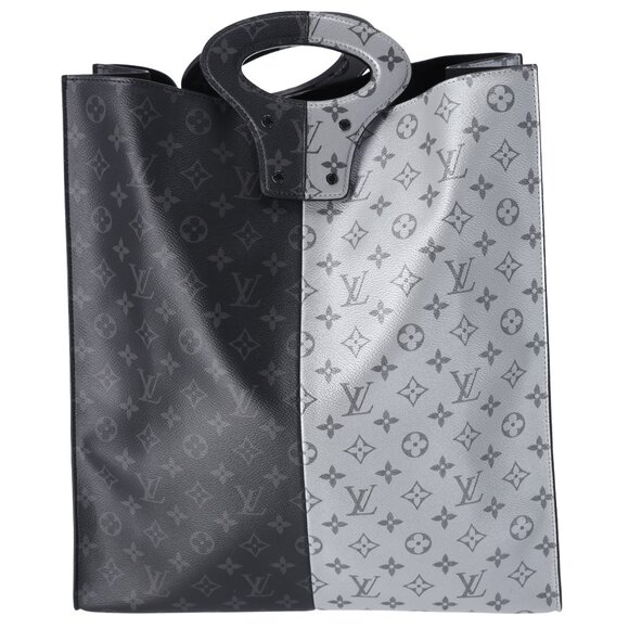 Louis Vuitton Monogram Eclipse Split Tote Bag M43816 Black Gray - Picture 1 of 7